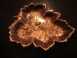Copper Dish Leaf Shape 11 X 9&quot; Original - £35.03 GBP