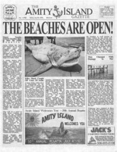 1975 Jaws Amity Island Gazette The Beaches Are Open! Print Great White Shark - £2.57 GBP