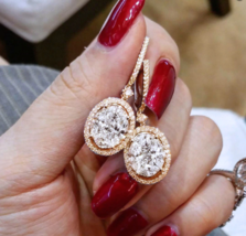 2.90Ct Marquise Cut VVS1/D Diamond Drop&amp;Dangle Earrings 14Carat Yellow Gold Over - £82.55 GBP