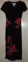 Excellent Womens Evan Picone Black W/ Floral Lined Dress Size 8 - £20.09 GBP