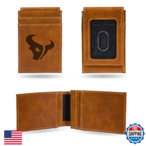 Rico Industries Houston Texans Laser Engraved Front Pocket Wallet, Brown - $48.49