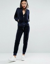 Juicy Couture Regal Blue Velour Tracksuit Set Hoodie &amp; Jogger Pants 2XL - £159.87 GBP