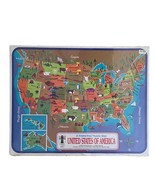 Vintage Rainbow Works United States Puzzle Map 1968 Jigsaw Frame Tray US... - $268.56 MXN
