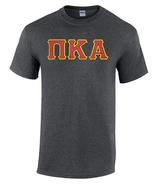 Pi Kappa Alpha T-Shirt - Dark Heather - Twill Garnet Letters with Gold O... - £19.57 GBP