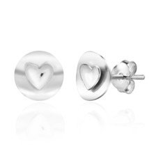 Love Inspired Heart Cut-Outs Sterling Silver Stud Earrings - £9.45 GBP