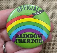 Vintage Official Rainbow Creator Round Button Pinback 2 1/4 Inches LGBTQ... - $9.90