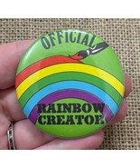 Vintage Official Rainbow Creator Round Button Pinback 2 1/4 Inches LGBTQ... - $9.90