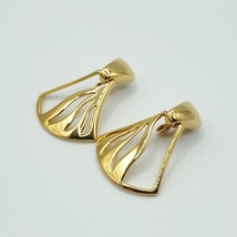 Monet Clip On Earrings Gold Tone Dangle Elegant Fashion Jewelry - $19.55
