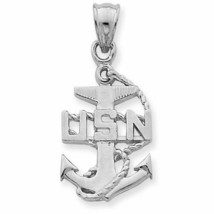  925 Sterling Silver USA Navy Anchor Symbol Pendant Necklace 16&quot;, 18&quot;, 20&quot;, 22&quot;  - £19.14 GBP+