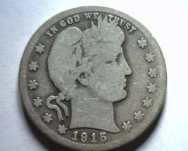 1915-D BARBER QUARTER DOLLAR GOOD G NICE ORIGINAL COIN FROM BOBS COINS F... - $12.00