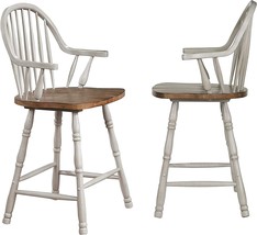 Country Grove Counter Height Barstools With Backs And Armrests | Set Of 2 - £526.79 GBP