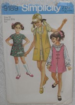 Simplicity Pattern 9189 Girl&#39;s Dress, Scarf &amp; Vest-Coat Size 10 Vintage 1970&#39;s - £6.35 GBP