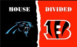 Carolina Panthers and Cincinnati Bengals Divided Flag 3x5ft - £12.34 GBP