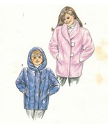 Girls Kwik Sew 3/4 Length Fake Fur Quilt Coat Hood Shawl Collar Sew Patt... - $13.99