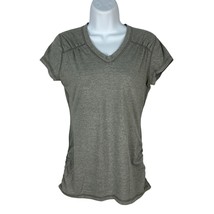 Danskin Now Semi-Fitted Gray Heather V-Neck Activewear Top XS - $15.61