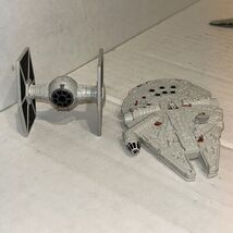 Star Wars Rebels Hot Wheels TIE Fighter &amp; Millennium Falcon Gray Ship Di... - $11.83