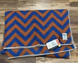 NWT Lana &amp; Lino Wool Cotton Orange &amp; Blue Chevron Stripe Throw Blanket M... - $73.14