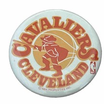 Vintage 70s Cleveland Cavaliers Button Pin NBA 3.5&quot; Wide USA Made Pre 1983 Logo - £11.20 GBP