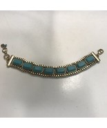 Lucky Brand Gold-Tone Turquoise Color Chunky Panel Bracelet - £16.92 GBP