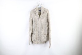 Vintage 70s Pendleton Mens L Chunky Wool Ribbed Knit Shawl Cardigan Sweater USA - £198.28 GBP