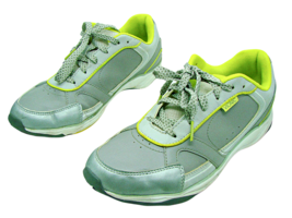 Vionic Womens Zen Gray Green Lace Up Low Top Sneaker Shoes JA14RS Size US 8.5 M - £26.27 GBP