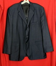 MAZZONI Navy Blue Men&#39;s Sports Coat Jacket Blazer 46 R 3 Button - £15.10 GBP