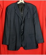 MAZZONI Navy Blue Men&#39;s Sports Coat Jacket Blazer 46 R 3 Button - £14.81 GBP