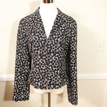 LAFAYETTE 148 Black &amp; White Textured Cotton Silk Jacket / Blazer Size 6 ... - $59.99