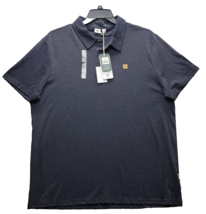 Tentree Astir Polo Shirt Men&#39;s 2XL Blue Heather Casual Short Sleeve Coll... - $41.40 CAD