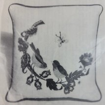 Summer Floral Crewel Pillow Kit Jacobean Bird Butterfly 14&quot; Square Vtg NOS - £22.27 GBP