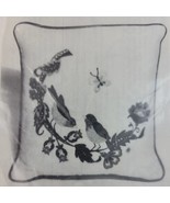 Summer Floral Crewel Pillow Kit Jacobean Bird Butterfly 14&quot; Square Vtg NOS - £21.99 GBP