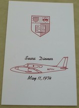 Vintage Program - Sears Dinner - May 11, 1974 - VERY GOOD CONDITION - $3.95