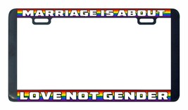 Marriage is about love not gender Gay Lesbian pride LGBTQ license plate ... - £6.30 GBP