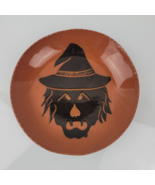 1996 Breininger Redware Glazed Sgraffito Plate Decorated W/ Halloween Witch - £73.65 GBP