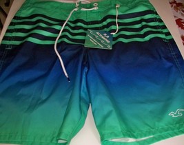 HOLLISTER  MEN&#39;S SWIM WEAR  SZ 32GREEN NAVY BLUE   NEW with  Tags  B4 - €20,36 EUR