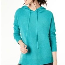 NEW CHARTER CLUBS   BLUE  100%  CASHMERE  HOODIE SWEATER  SIZE  S - $75.59