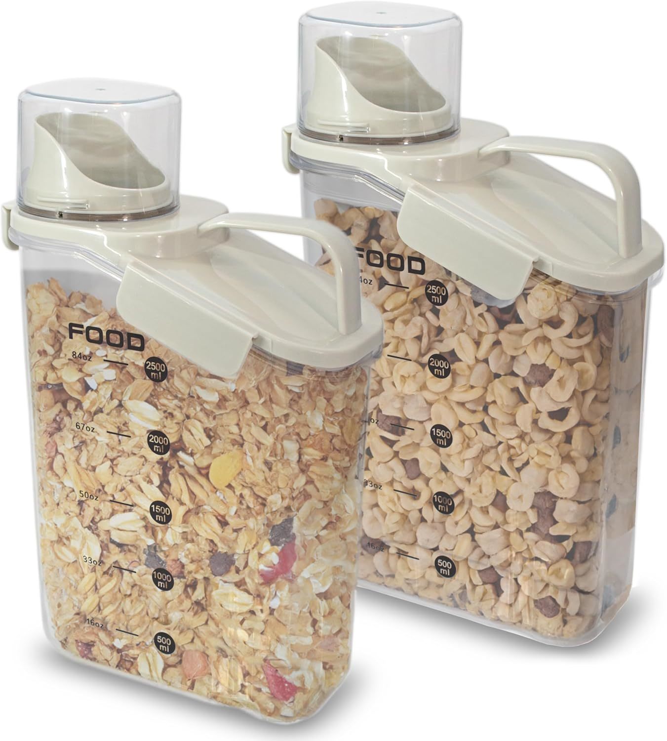 Two Pack Food &amp; Cereal Storage Container - 2.6L Airtight Plastic, Bpa Free - $31.99