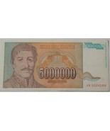 Yugoslavia 5 Million Dinara 1993 High Denomination Note~P-132~Free Shipping - £1.55 GBP