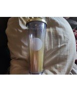 2014 Starbucks Gradient Ombre Gold Cold Cup w/ Lid &amp; Straw Venti 20 Oz - €21,02 EUR