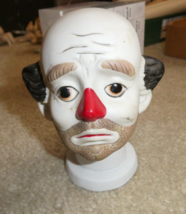 Vintage 1970s Porcelain Clown Boy Doll Head and Neck 4 1/2&quot; Tall - £17.08 GBP