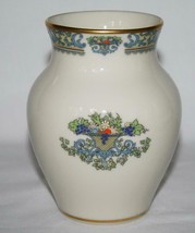 Lenox, Gold Backstamp, Enameled Autumn 24k Trim Small 4.5&quot; Vase -Tag Att... - £33.05 GBP