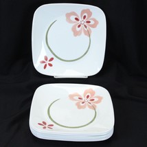 Corelle Pretty Pink Luncheon Plates 9&quot; Square Lot of 8 - £31.22 GBP