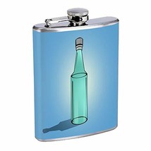 Water Bottle Hip Flask Stainless Steel 8 Oz Silver Drinking Whiskey Spirits Em1 - £7.97 GBP