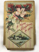 A Happy Christmas Be Yours Antique Postcard Vintage Embossed - £9.38 GBP