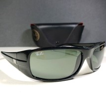 Ray Ban RB 4057 601 3N Unisex Black Sunglasses Green Lenses w/Case Italy - £74.52 GBP