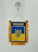 Trade Winds Ukraine Trident Crest Double Sided 4&#39;&#39;x6&#39;&#39; Mini Window Banner Flag - $2.78