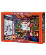 2000 Piece Jigsaw Puzzle, Christmas Cottage, Fireplace with stockings hung, - $42.71