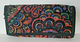 Donna Sharp Black Colorful Paisley Snap Quilted Wallet U85/6 - £19.60 GBP