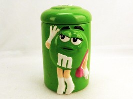 Green M&amp;Ms Candy Porcelain Canister, 2002 Galerie Brand, Flour, Sugar, C... - $19.55