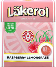 Läkerol ( Lakerol ) Raspberry Lemongrass Sugar Free 25g ( 0.85 oz ) Sweden - £19.71 GBP+